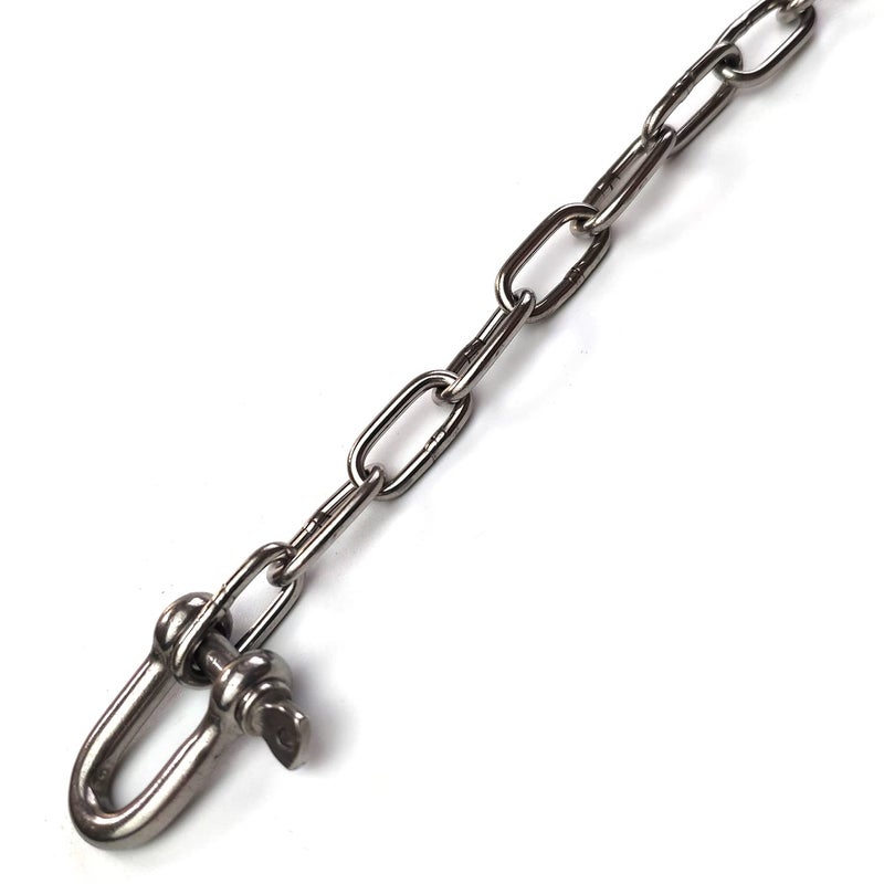 JENSWILL 5/64 inch (2mm) -6.5ft(Length) Stainless Steel 304 Chain,Metal Chain Utility Chain Heavy Duty Chain for Guardrail, Swing, Lifting, Trailer,Pet,Hanging Clothes with 2 Shackles - Image 5